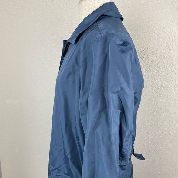 Eddie Bauer Navy Blue Trench Coat Size L EUC - Picture 4 of 9